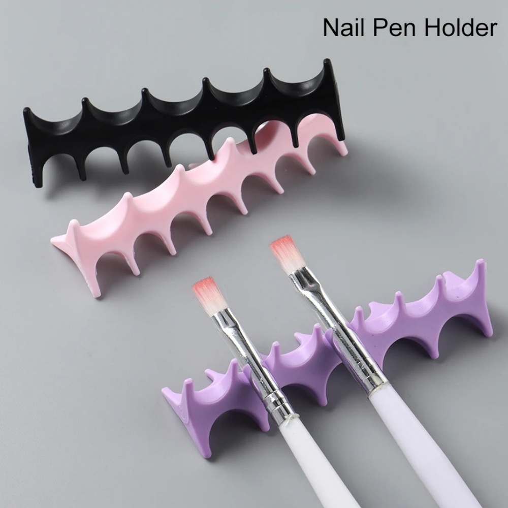 Nail Fan Brush - Suporte de Silicone para Canetas de