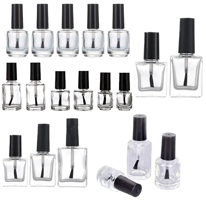 Nail Fan Brush - 5 pçs 5ml/10ml/15ml vazio mini garrafas