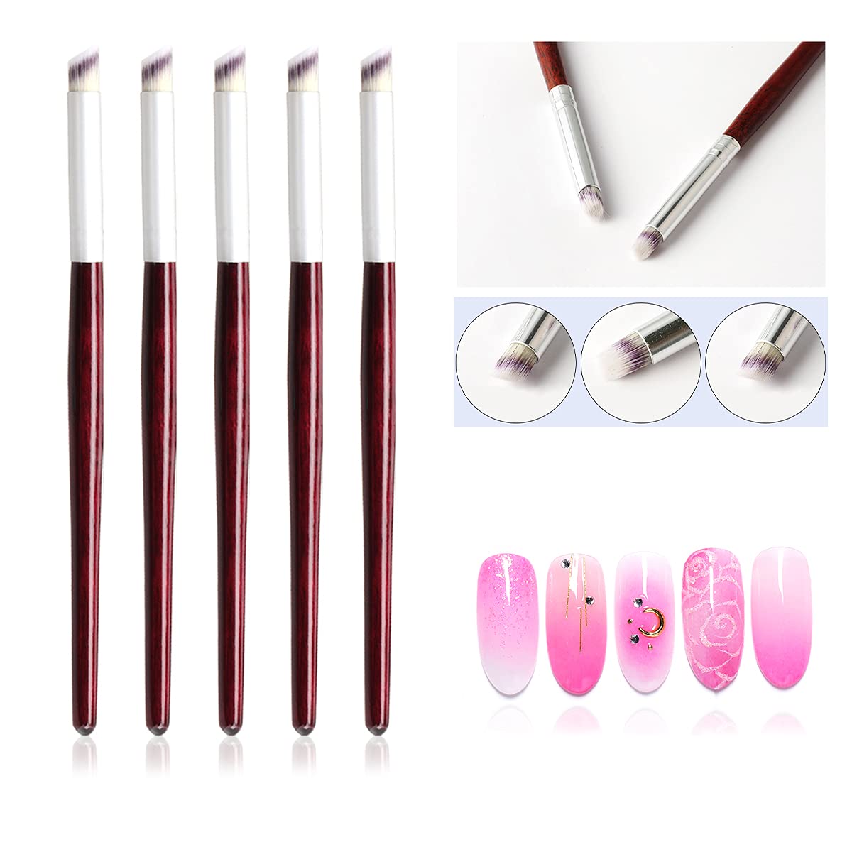 Nail Art Rame - Conjunto de Pincéis Ombre para Unhas