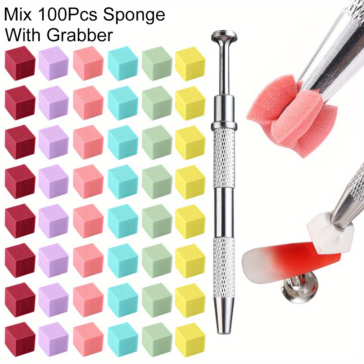 Nail Fan Brush - 1/50/100 pçs quadrado conjunto de esponja