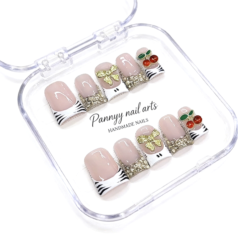 Nail Art Zebra - Unhas Postiças Duck Tip 10 Peças