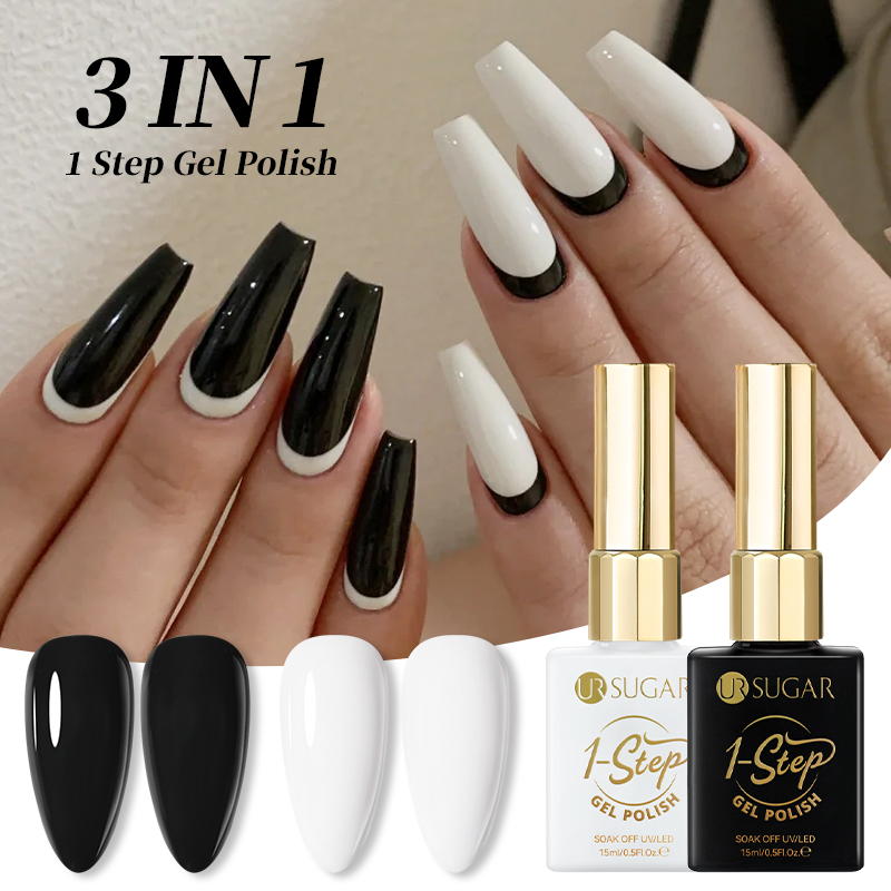 Nail Art One Stroke - Ur açúcar 15ml preto branco 1