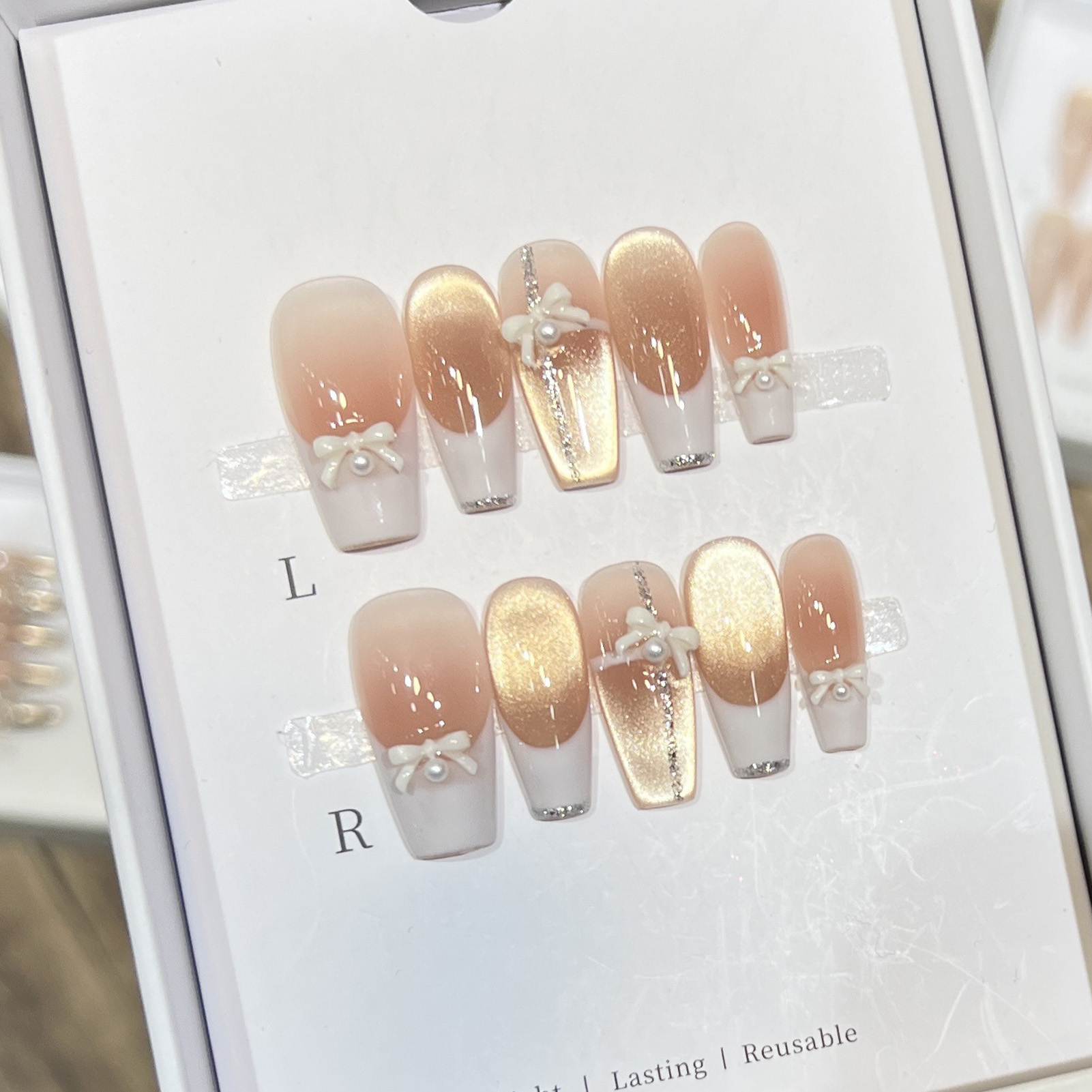 Nail Art Wedding - 10 pçs feminino rosa imprensa em
