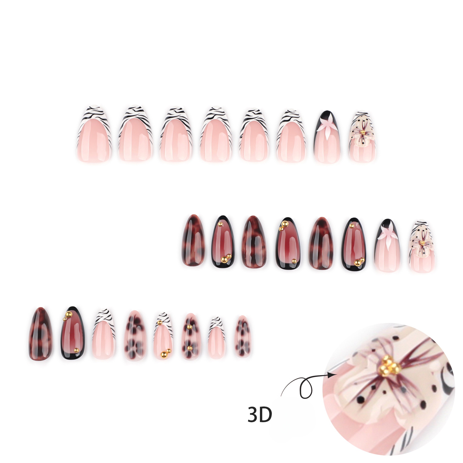 24 Unidades de Unhas Postiças  - Nail Art Zebra avaliação e preço