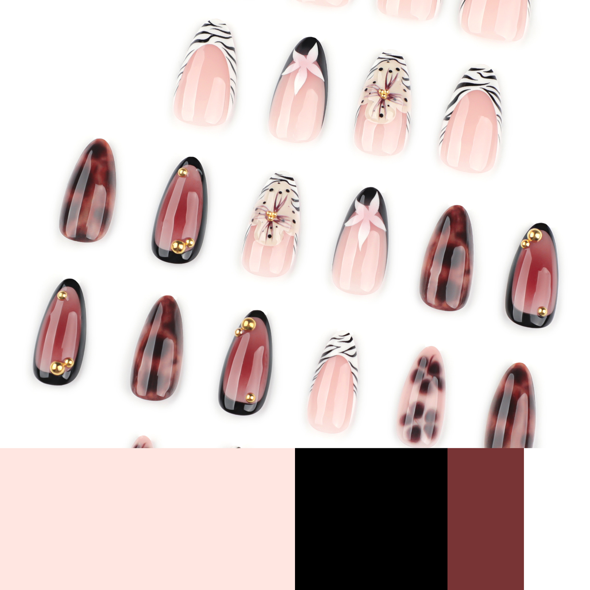 24 Unidades de Unhas Postiças  - Nail Art Zebra avaliação e preço