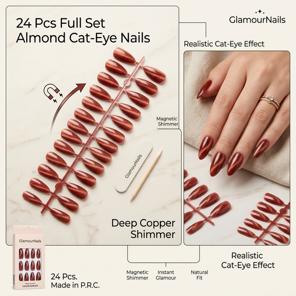 24 Unidades de Unhas Postiças  - Nail Art Extension Cat Eye avaliação e preço