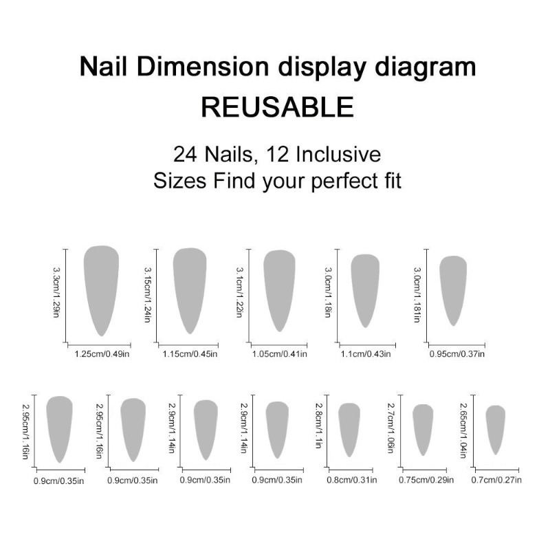24PCS Unhas Postiças Longas Y2 - Nail Art Zebra avaliação e preço