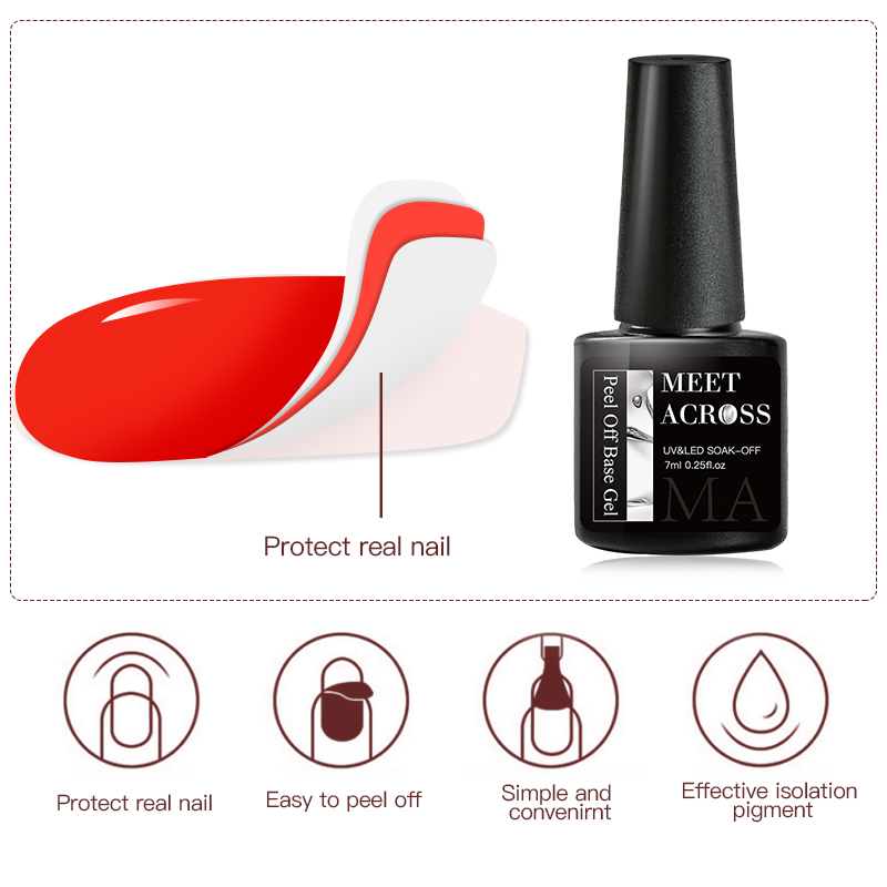MEET ACROSS 7ml Peel Off Gel B - Peel Off Base Coat avaliação e preço