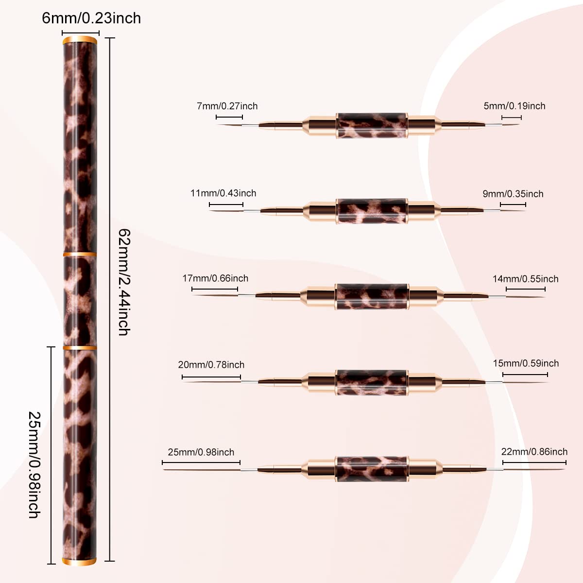 Escova de forro para unhas, 5  - Nail Fan Brush avaliação e preço