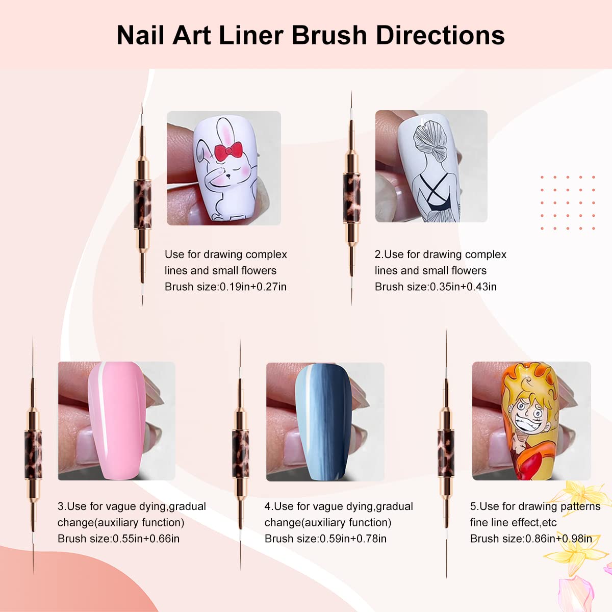 Escova de forro para unhas, 5  - Nail Fan Brush avaliação e preço