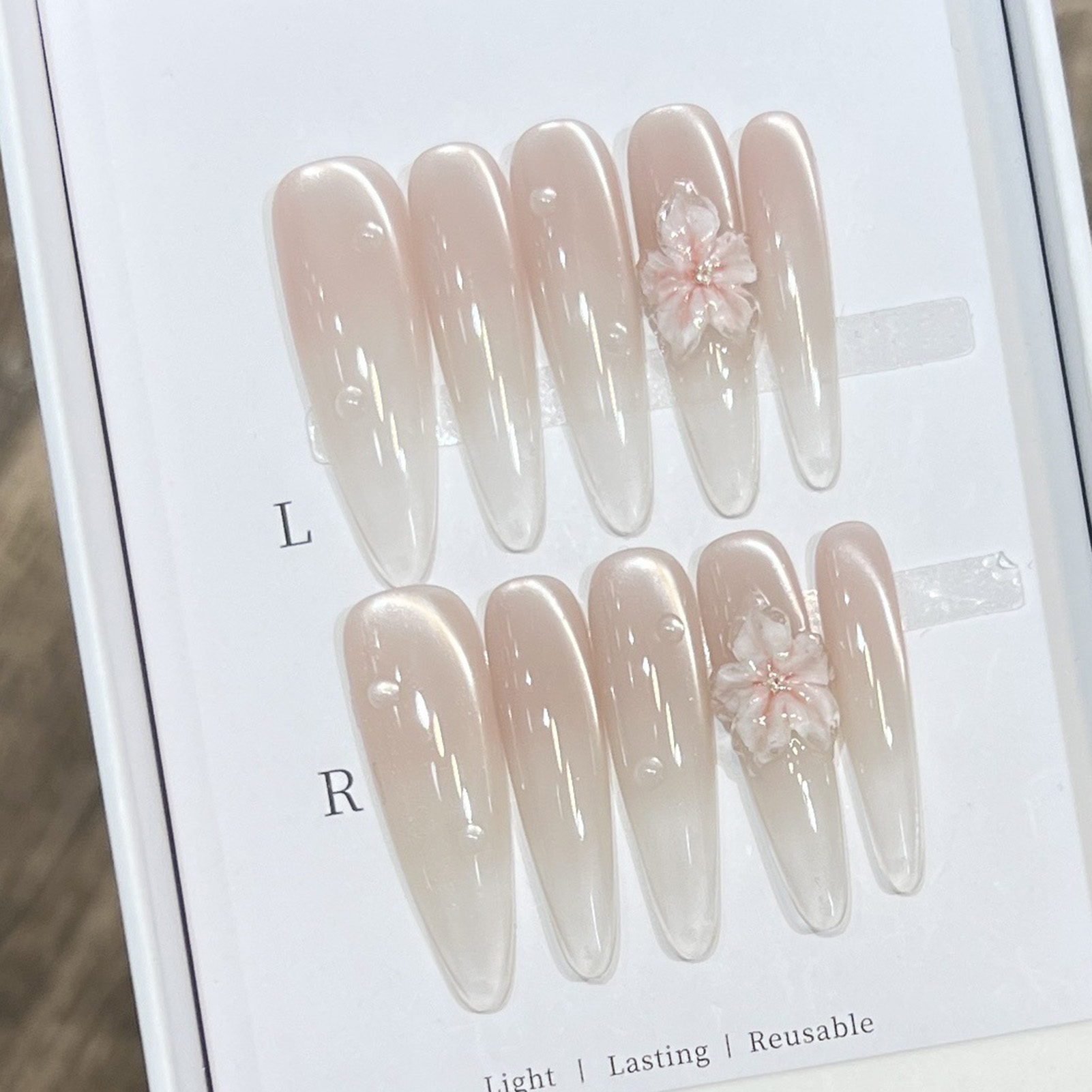 10 pçs longo amêndoa unhas fal - Nail Art Wedding avaliação e preço