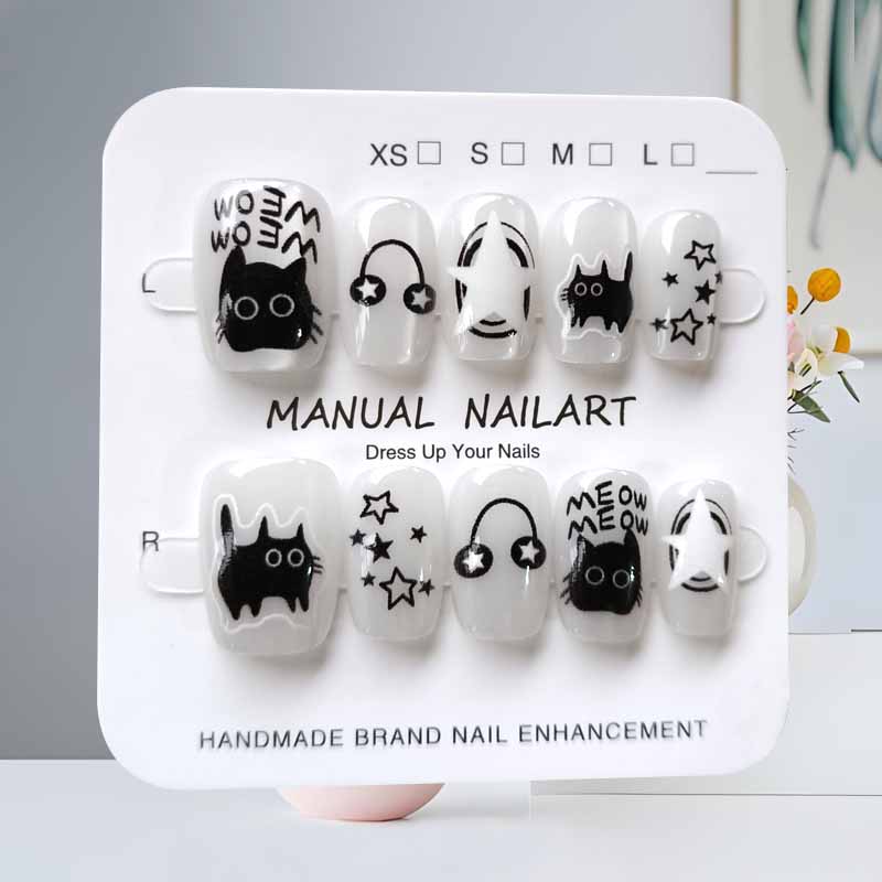 10 pçs bonito dos desenhos ani - Nail Art Eye Cat avaliação e preço