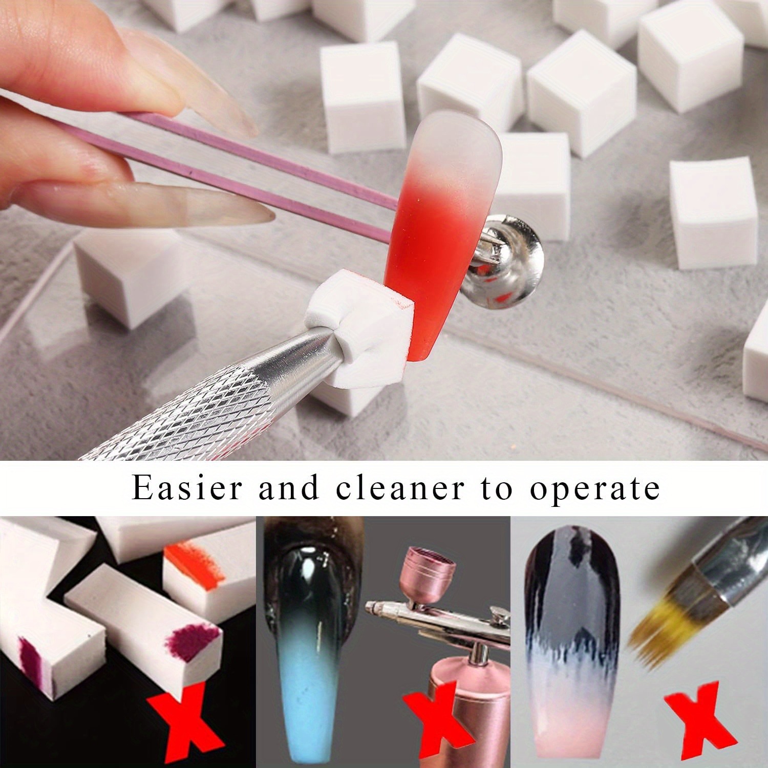 1/50/100 pçs quadrado conjunto - Nail Fan Brush avaliação e preço