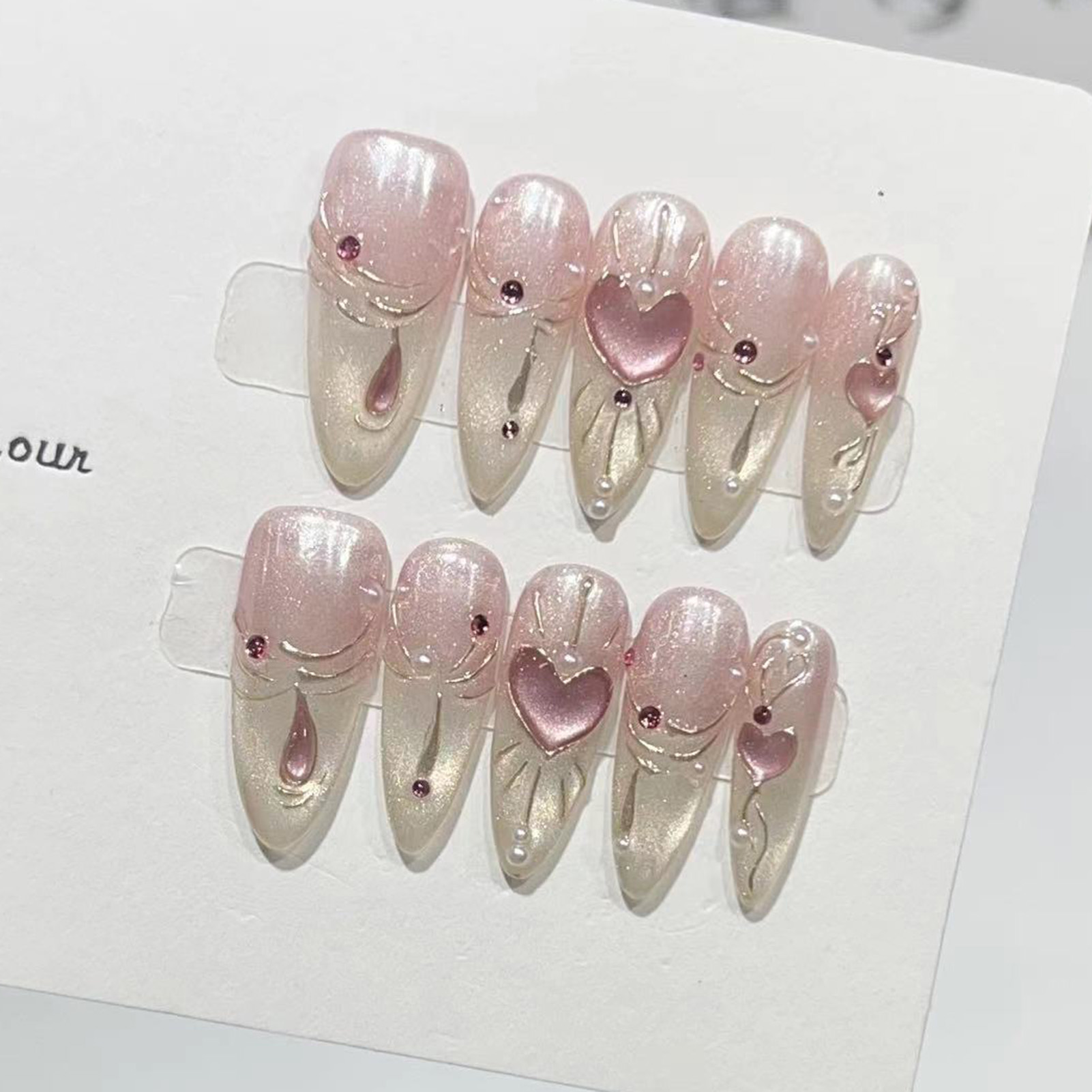 10 pçs amêndoa brilhante impre - Nail Art Wedding avaliação e preço