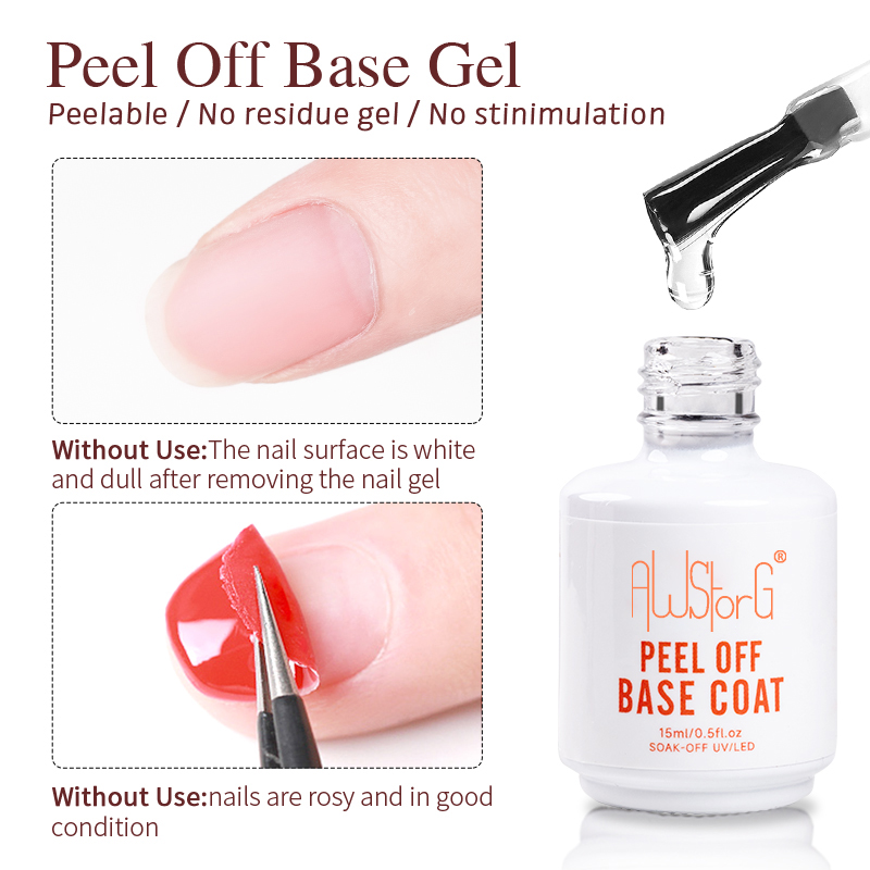 Awstorg 15ml casca fora base c - Peel Off Base Coat avaliação e preço