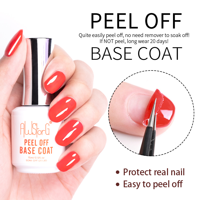 Awstorg 15ml casca fora base c - Peel Off Base Coat avaliação e preço
