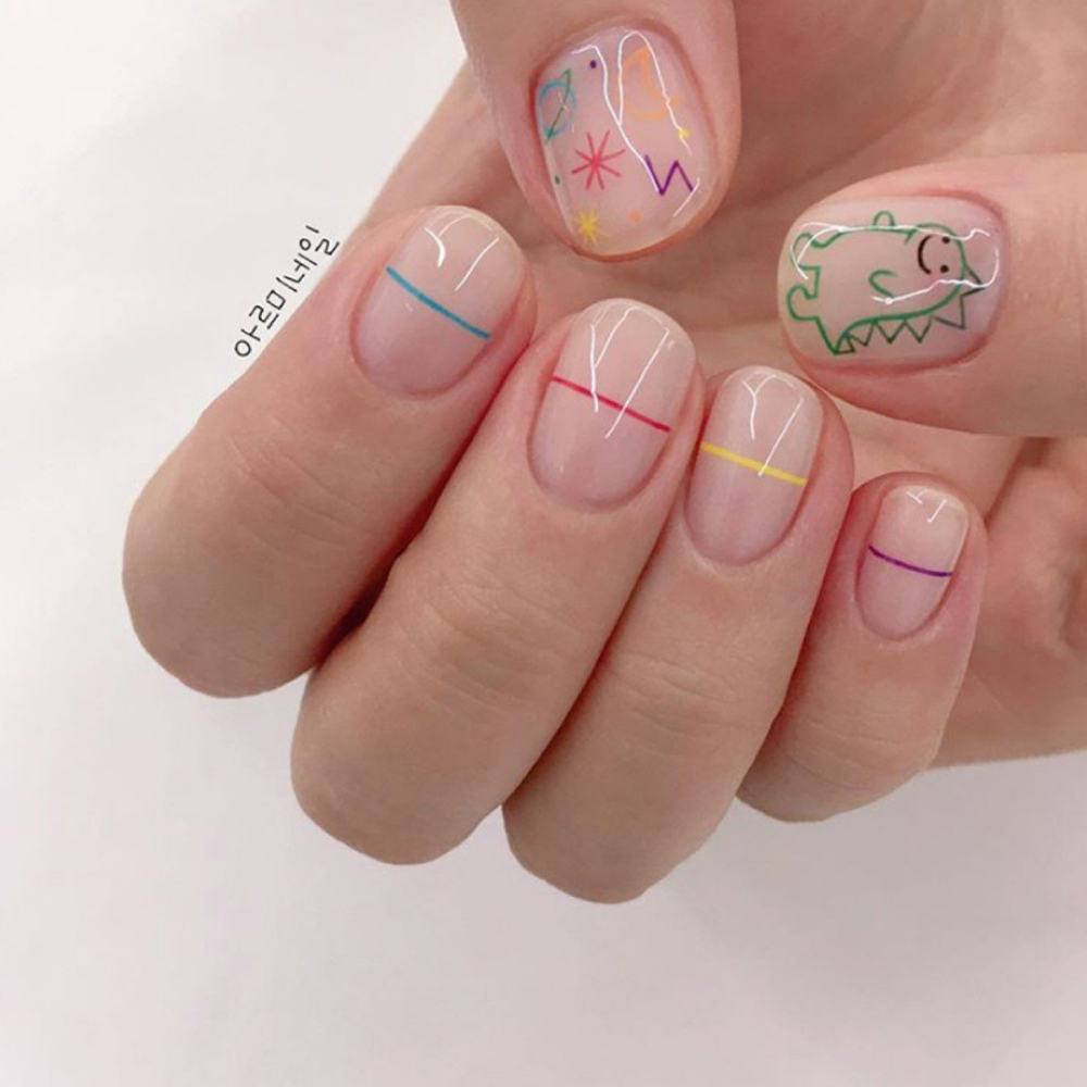 1Pç Adesivo de Unha Dinossauro - Nail Art One Stroke avaliação e preço