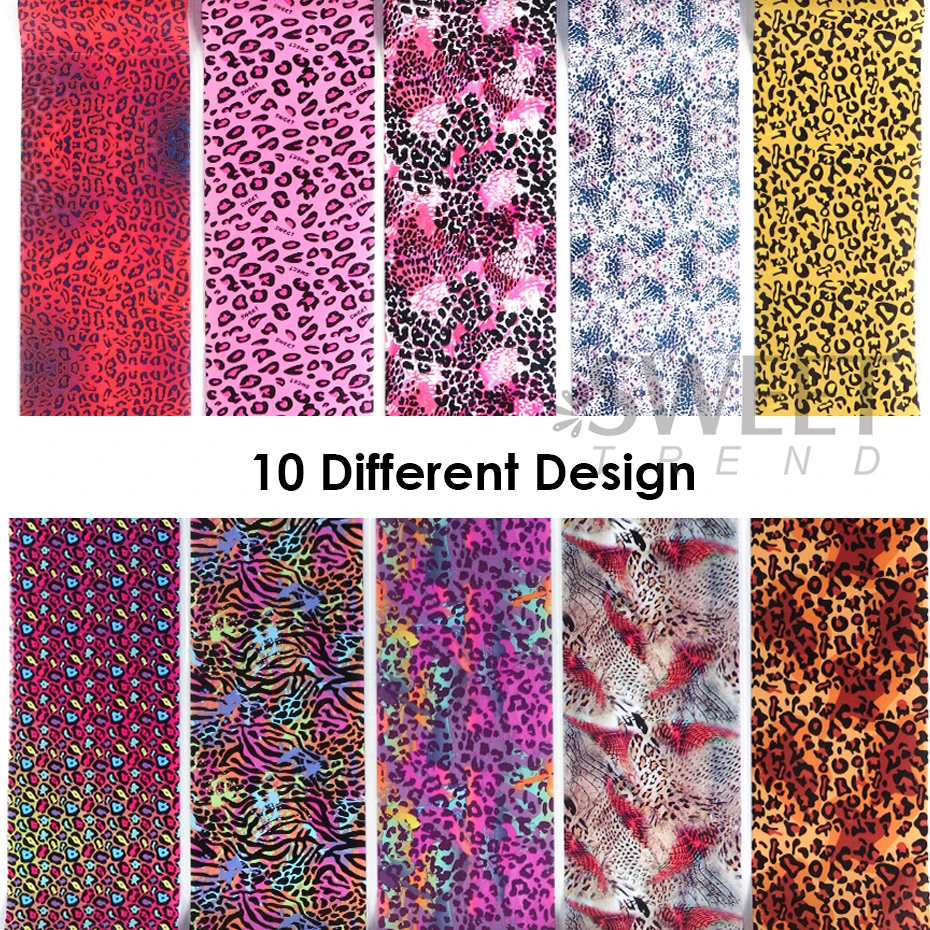 10 pçs colorido leopardo impre - Nail Art Zebra avaliação e preço