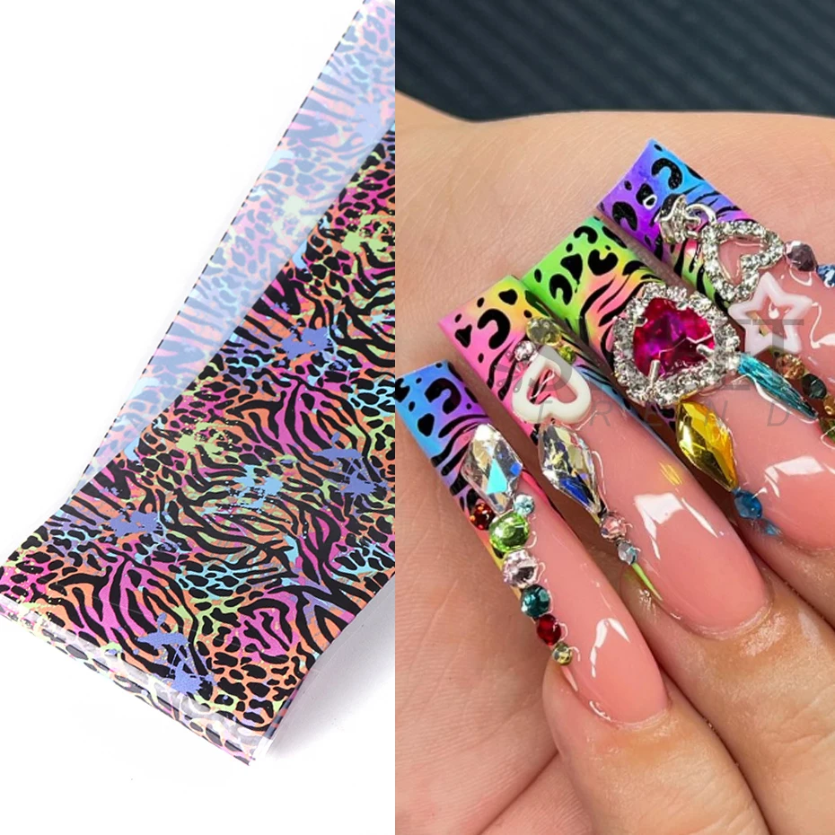 10 pçs colorido leopardo impre - Nail Art Zebra avaliação e preço