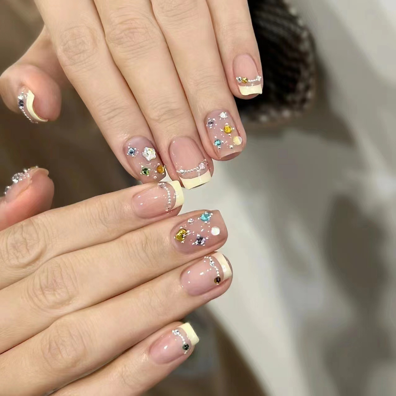 10 pçs curto quadrado francês  - Nail Art Eye Cat avaliação e preço