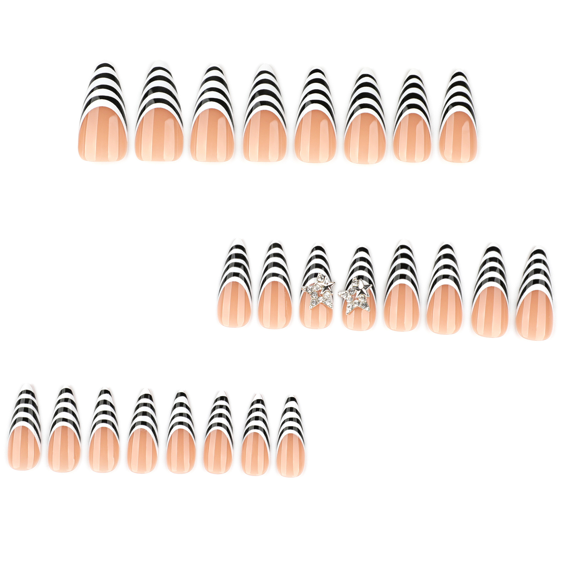 24 pçs preto branco zebra list - Nail Art Zebra avaliação e preço
